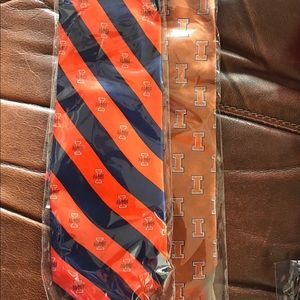 Two Illinois neckties the new 100% silk hand made